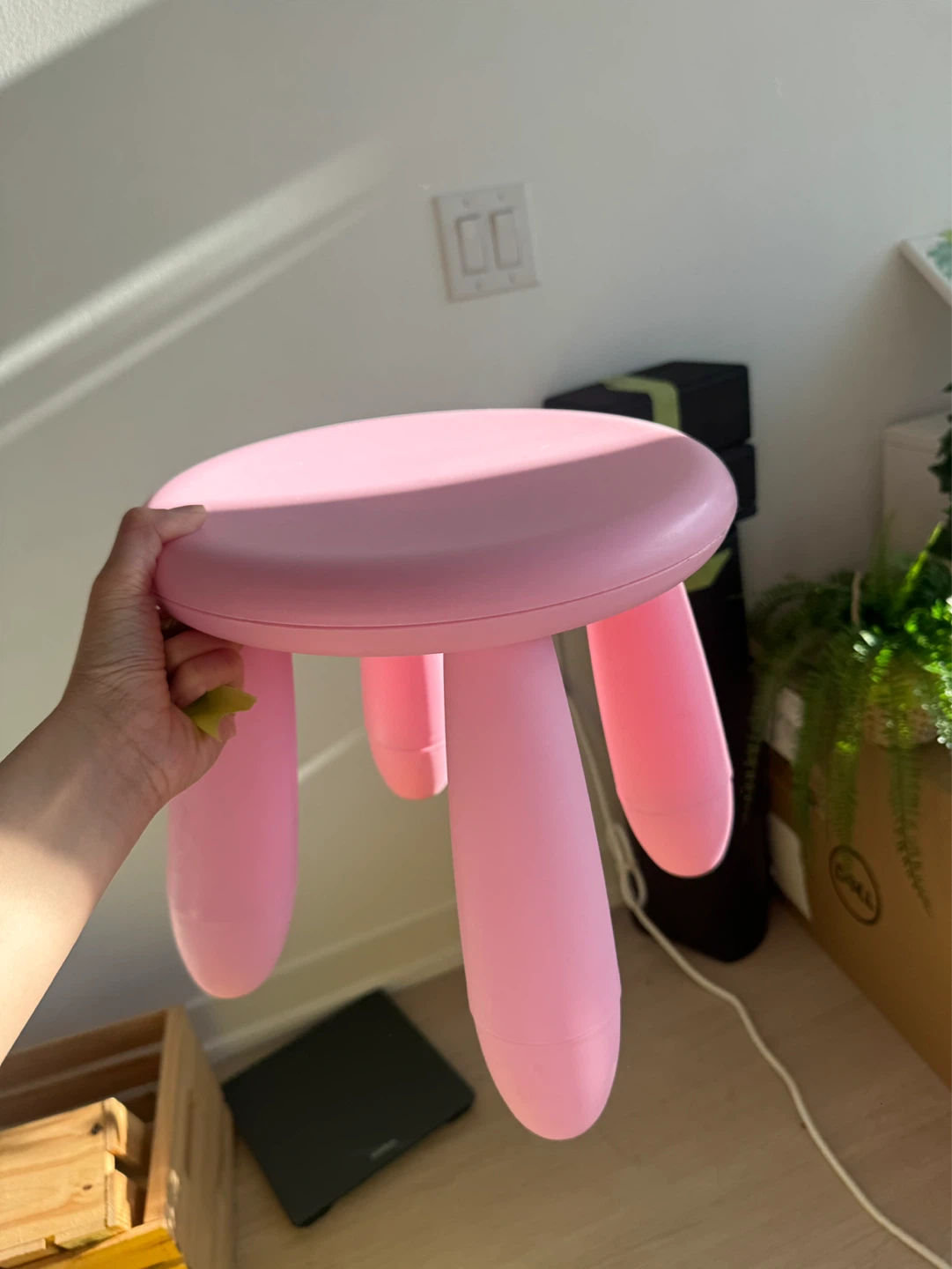 Pink Plastic Stool