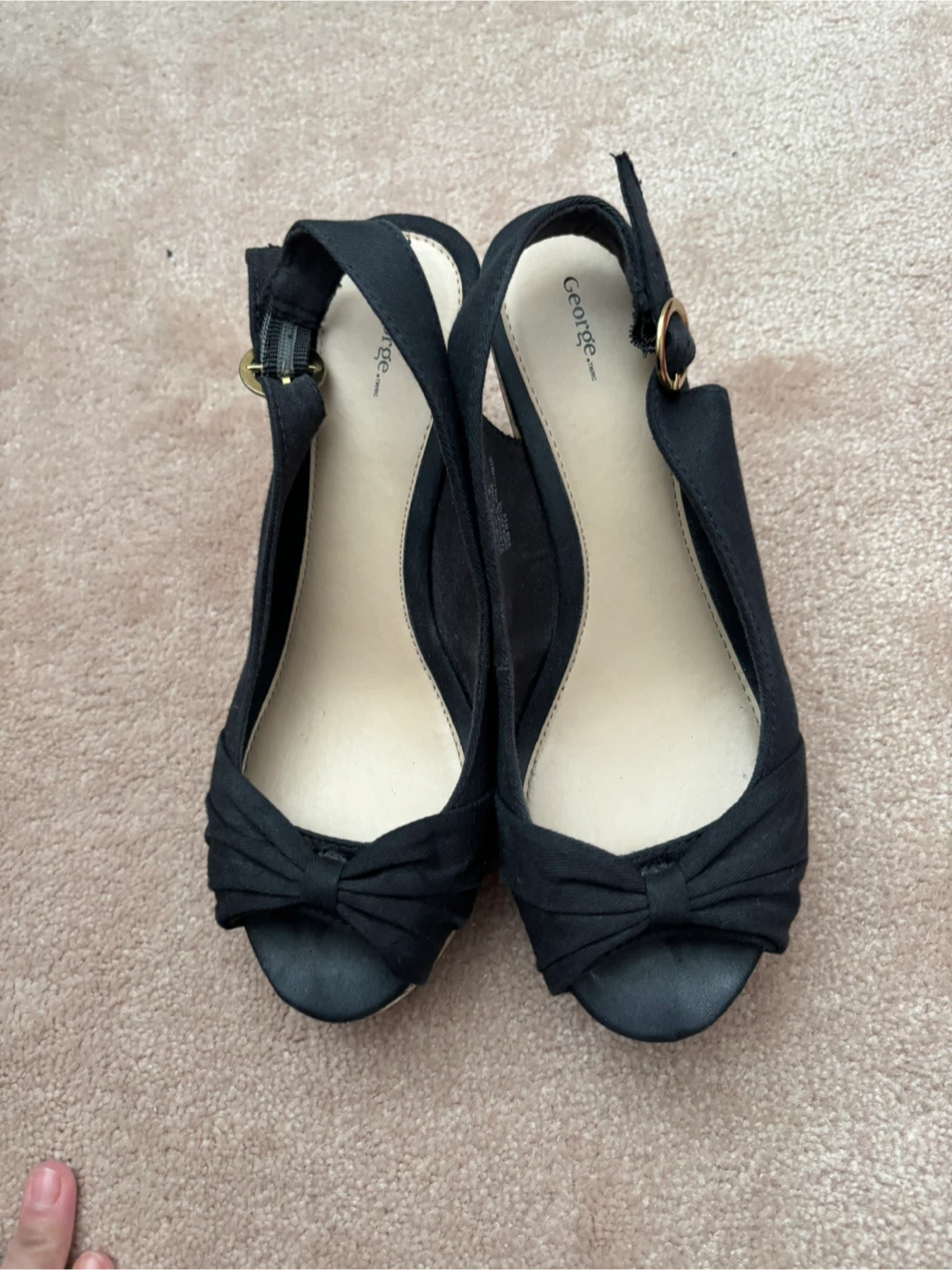 George Black Wedge Heels Size 7