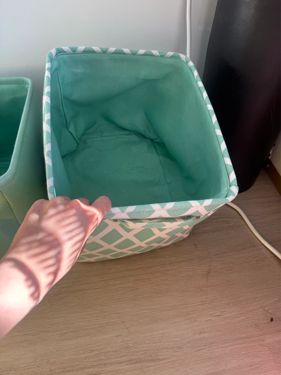 Set of 2 Mint Green Storage Bins - photo 2