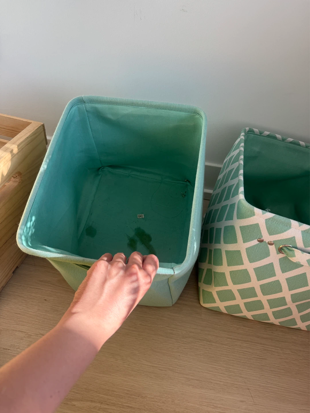Set of 2 Mint Green Storage Bins - photo 3