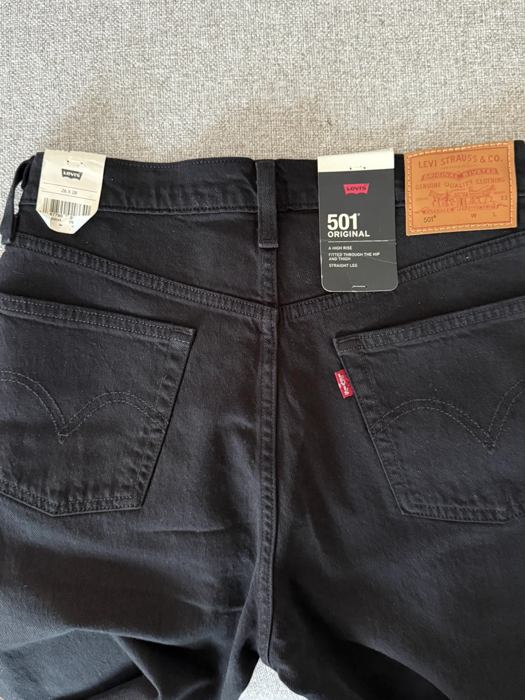 Levi's 501 Original High Rise Black Straight Leg Jeans W26 - photo 2