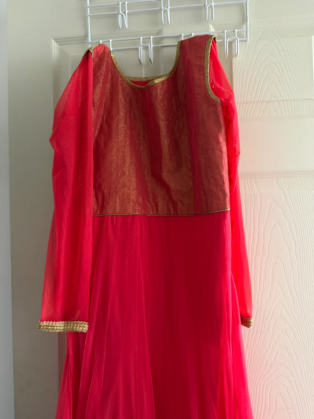 Pink and Gold Anarkali Dress - photo 4