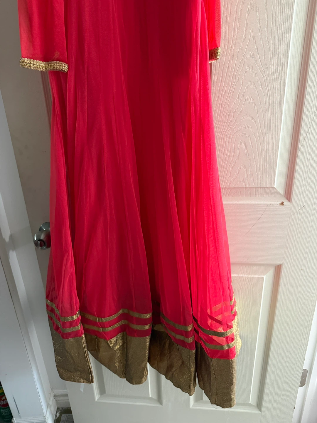 Pink and Gold Anarkali Dress - photo 5