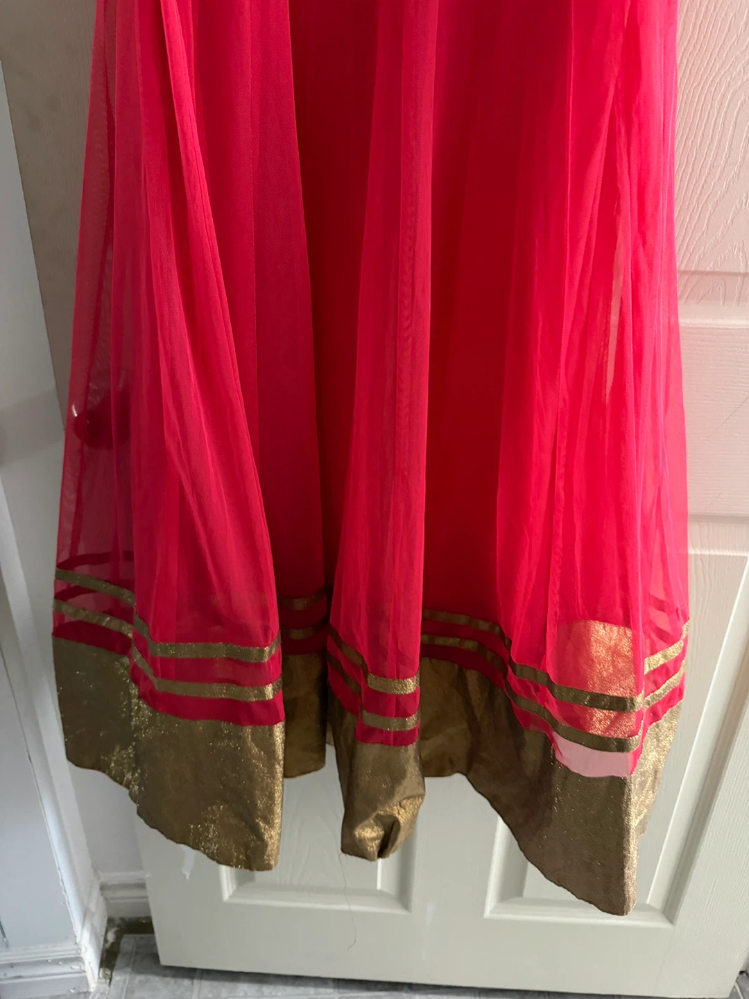 Pink and Gold Anarkali Dress - photo 3