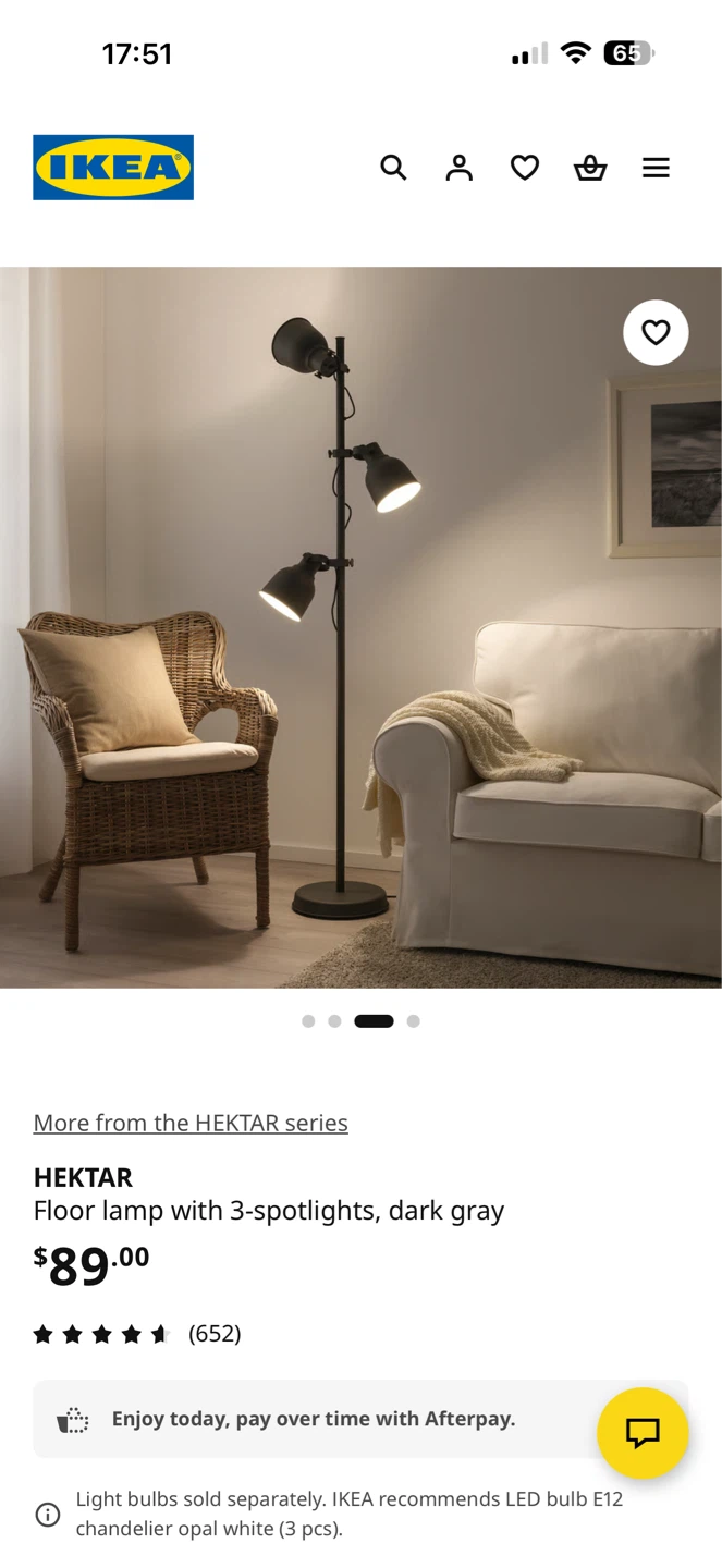 IKEA Hektar Floor Lamp with 3 Spotlights - 2 available, $40 each - photo 4