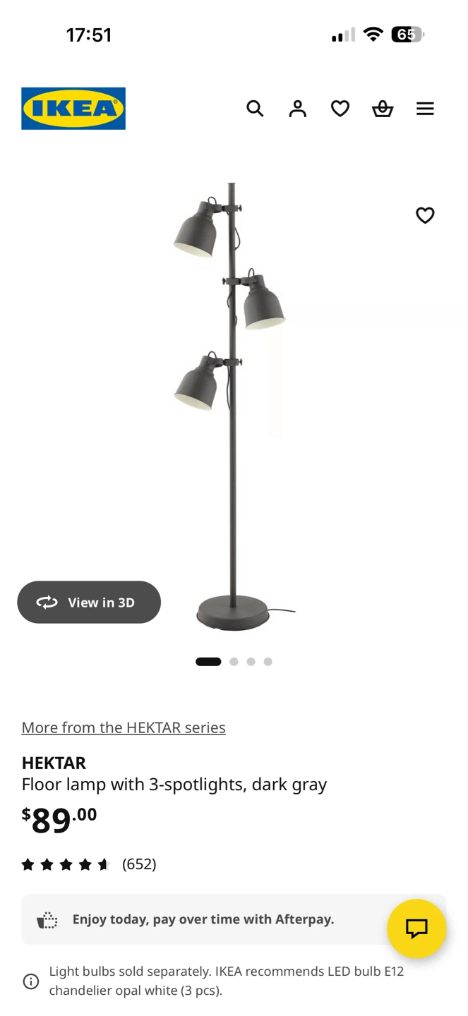 IKEA Hektar Floor Lamp with 3 Spotlights - 2 available, $40 each - photo 3