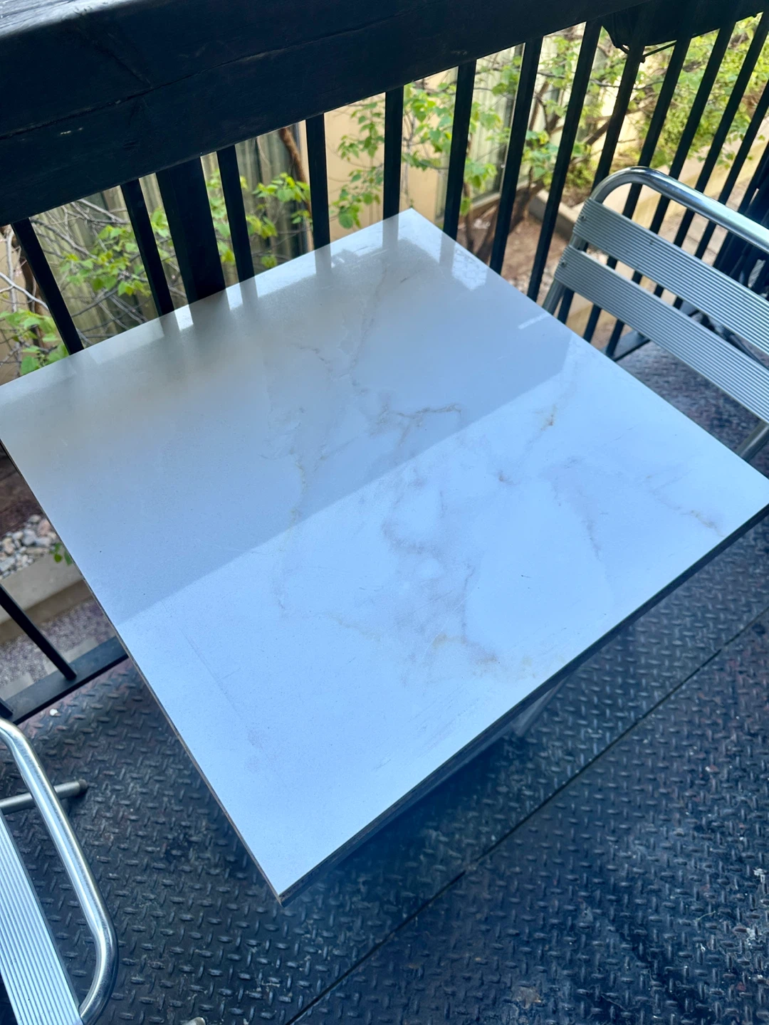 CARRARA MARBLE OUTDOOR BISTRO CAFE TABLE VINTAGE PATIO FURNITURE - photo 2