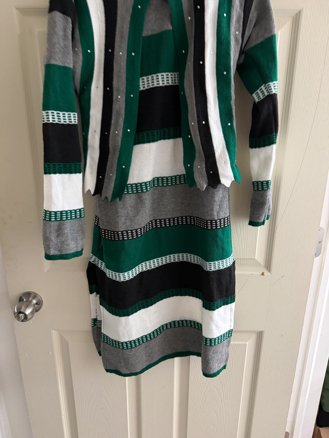 Daffodil Striped Sweater Dress with Cardigan - photo 3