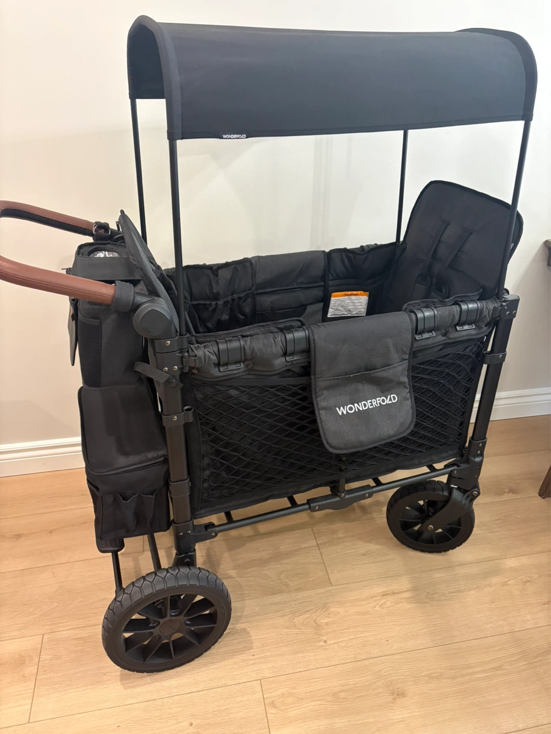 W2 Luxe Double Stroller Wagon - Volcanic Black