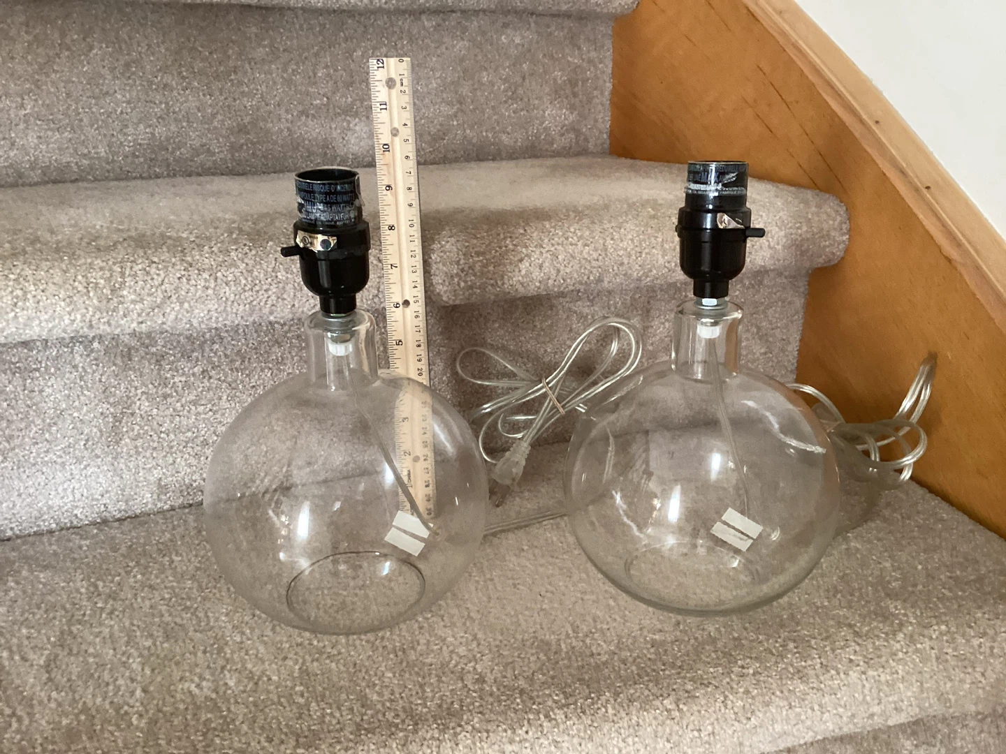 Set of 2 Clear Glass Bottle Lamps