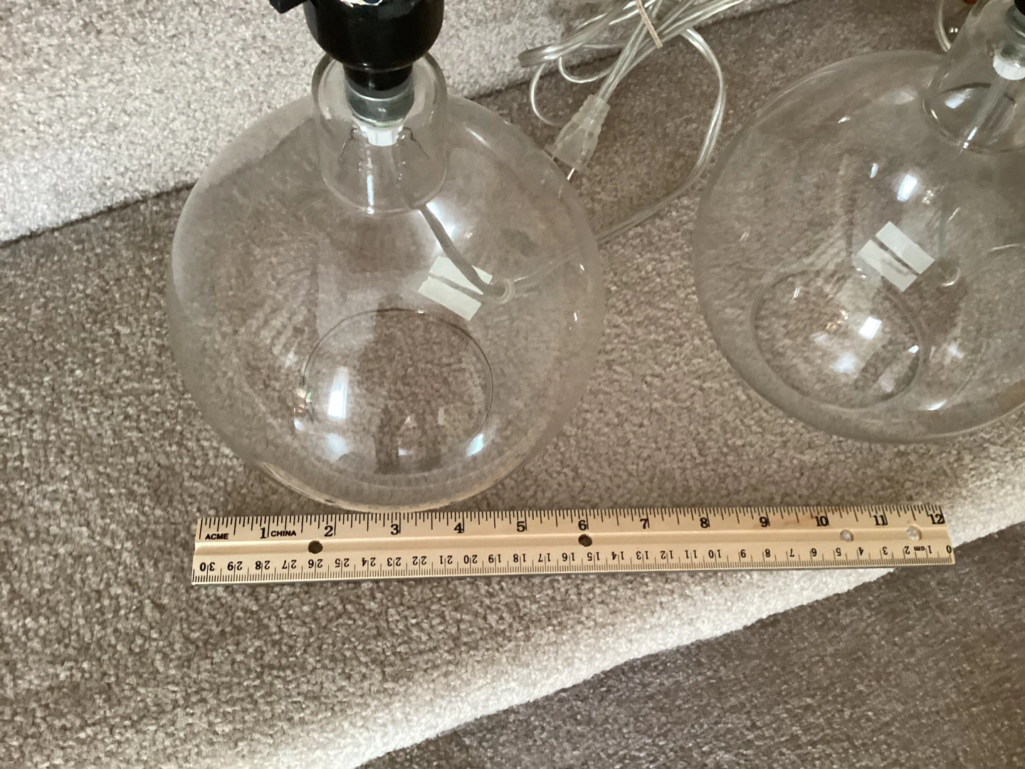 Set of 2 Clear Glass Bottle Lamps - photo 2