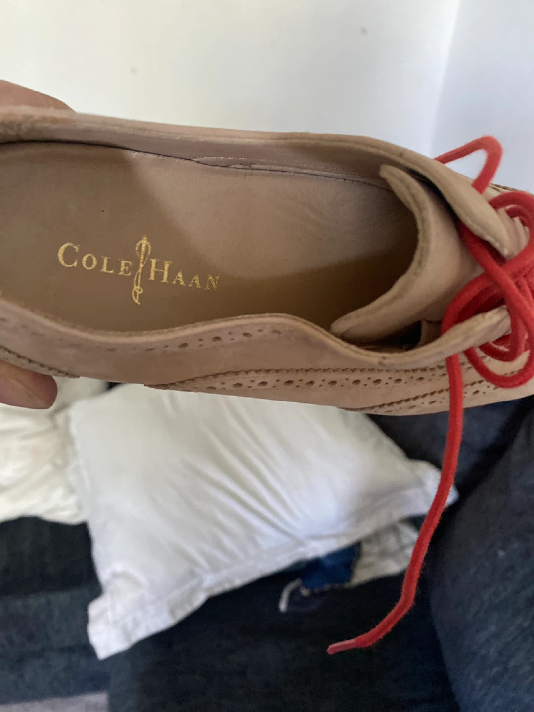 Cole Haan Wingtip Brogues - Tan Suede, Red Laces & Soles - photo 3