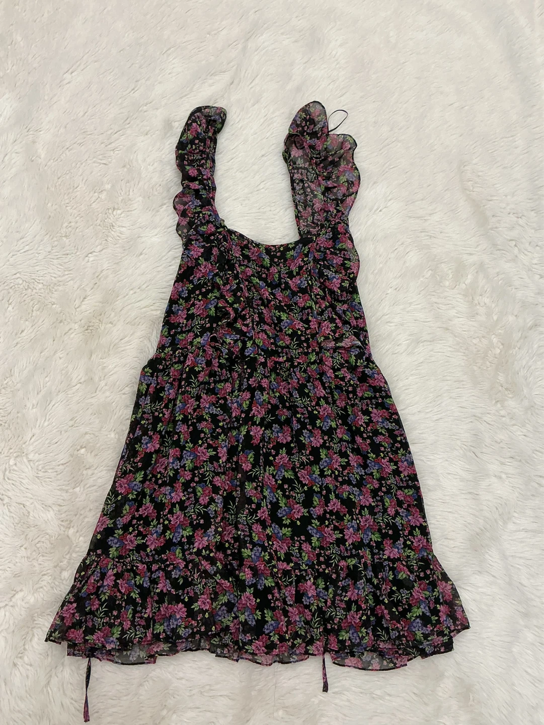 Zara W Floral Ruffle Mini Dress - Open Back - photo 4