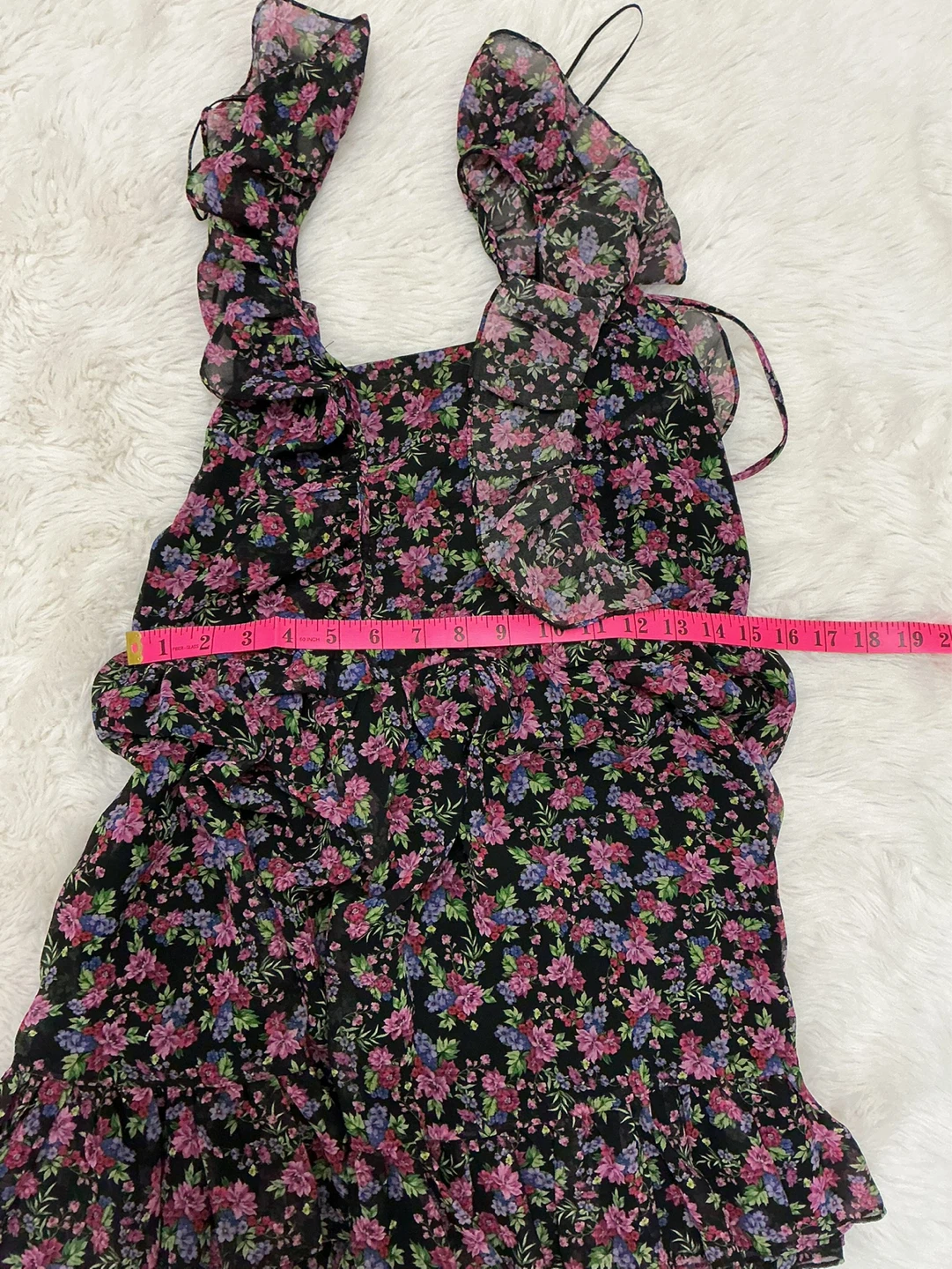 Zara W Floral Ruffle Mini Dress - Open Back - photo 5