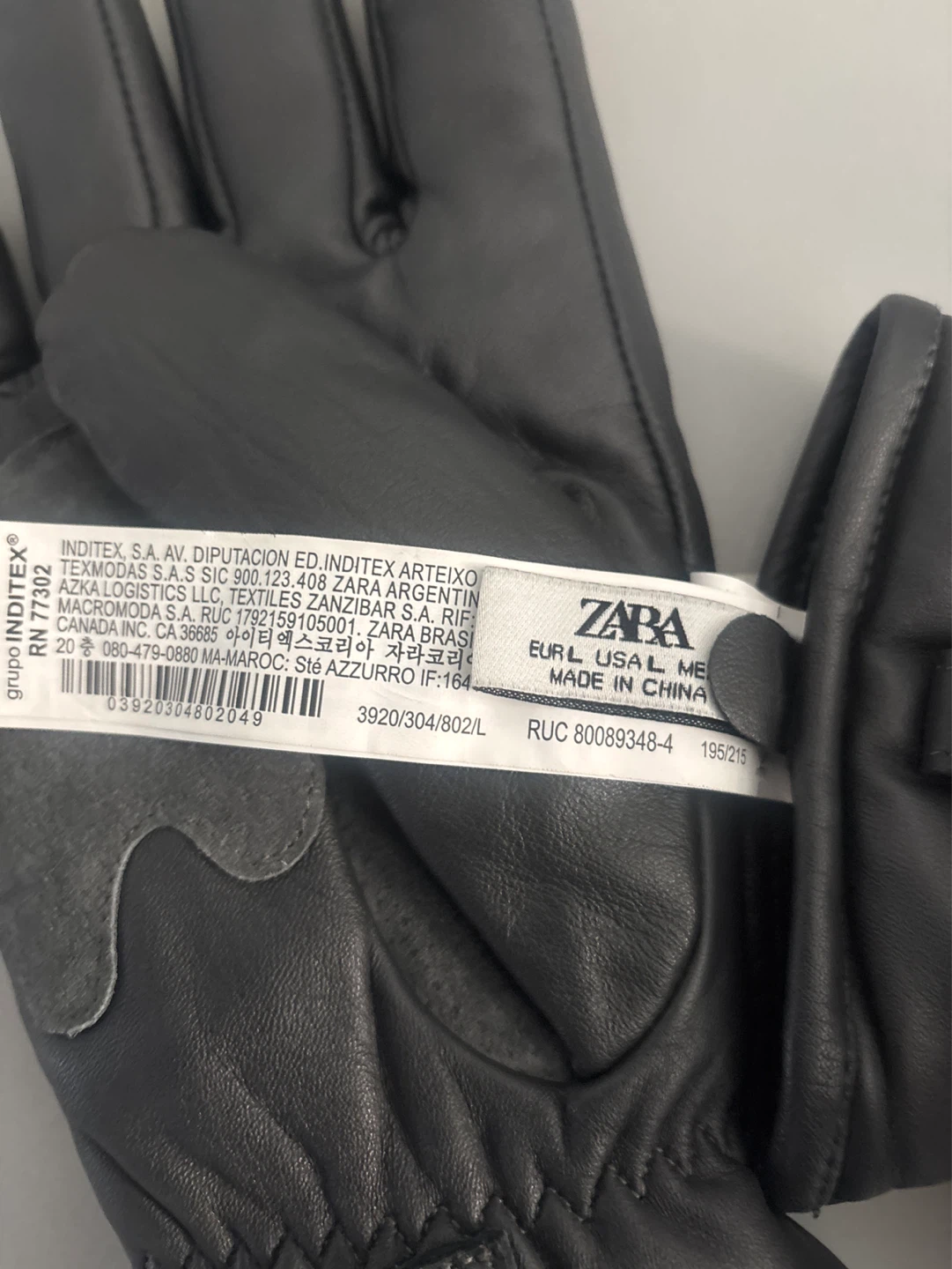 New Zara Black Leather Insulated Gloves - photo 4