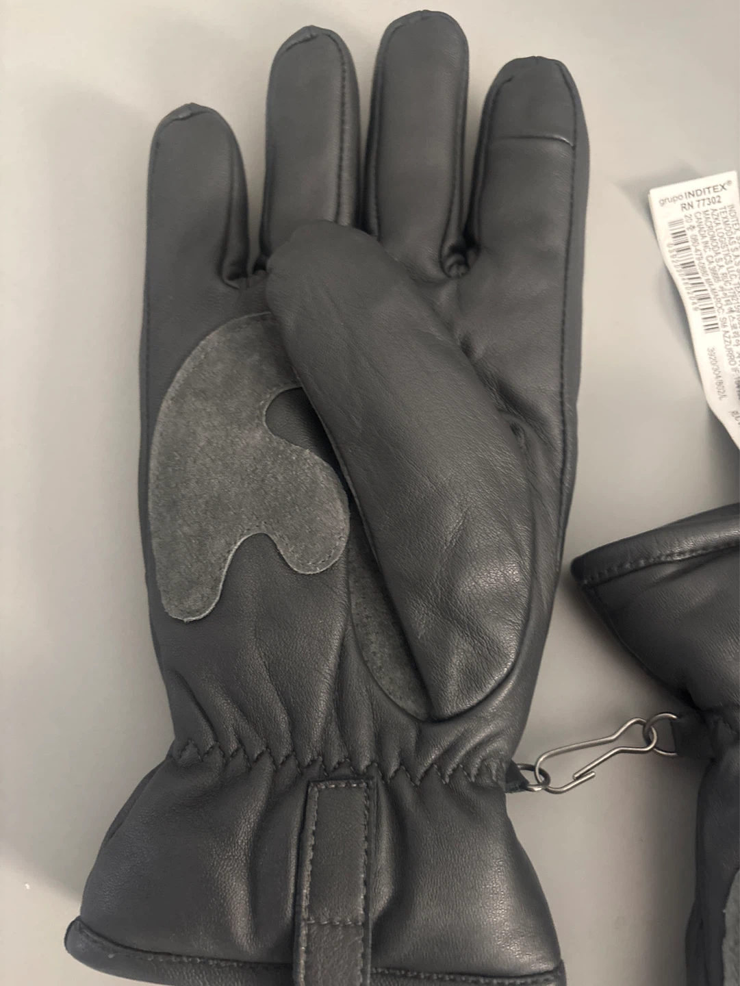 New Zara Black Leather Insulated Gloves - photo 3