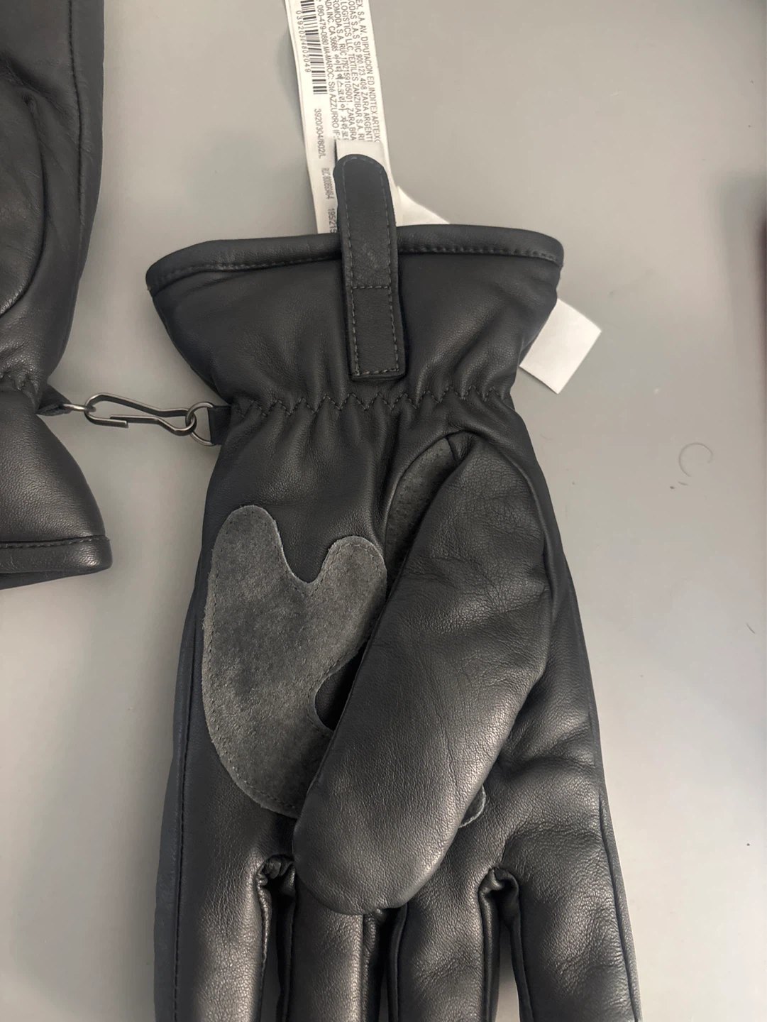 New Zara Black Leather Insulated Gloves - photo 5