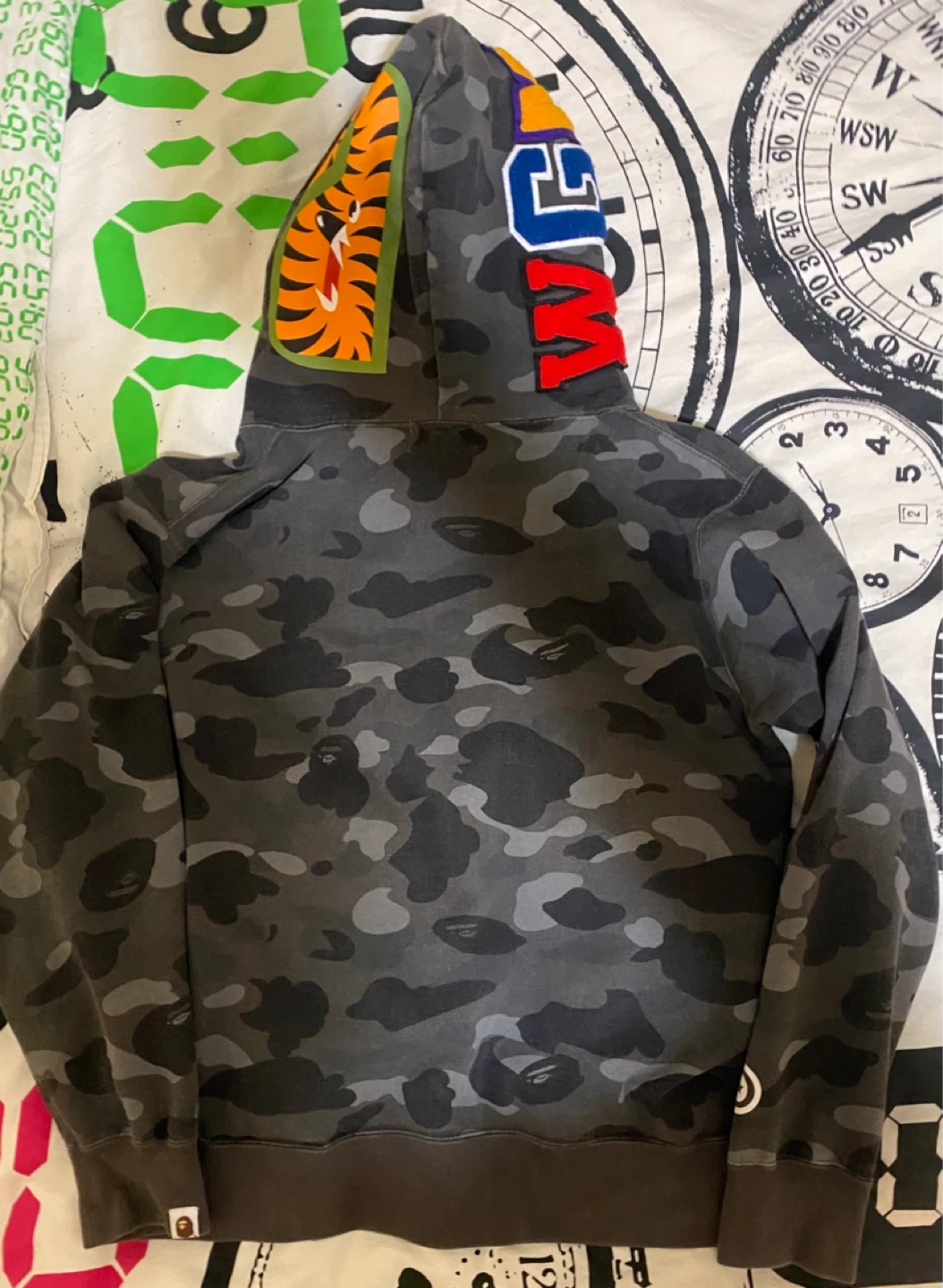 Dark Grey Camo Bape Hoodie - photo 2