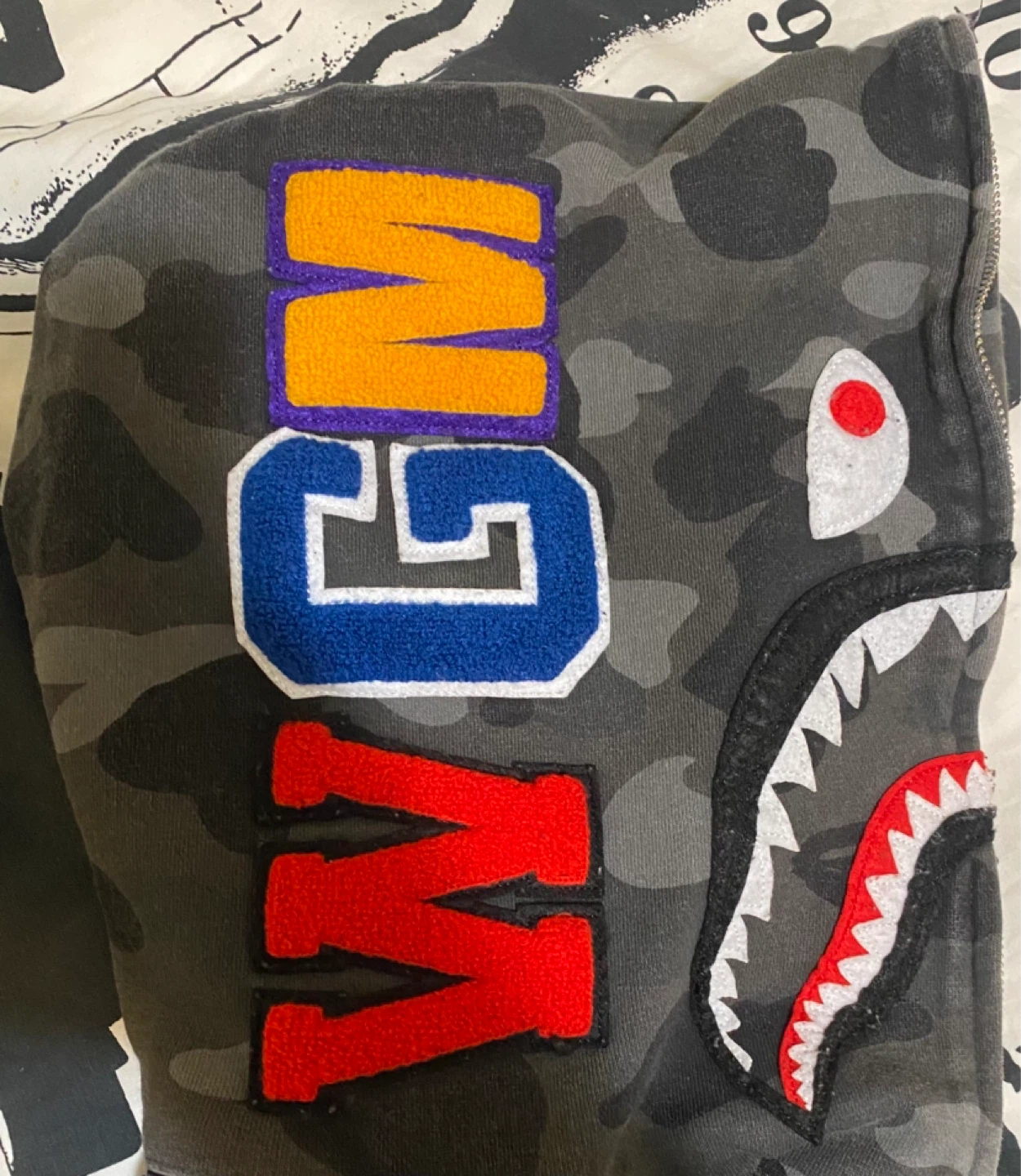 Dark Grey Camo Bape Hoodie - photo 4