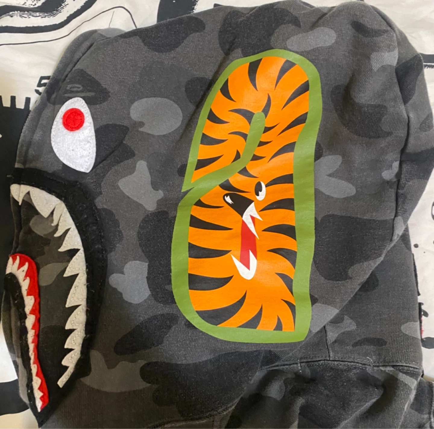 Dark Grey Camo Bape Hoodie - photo 3