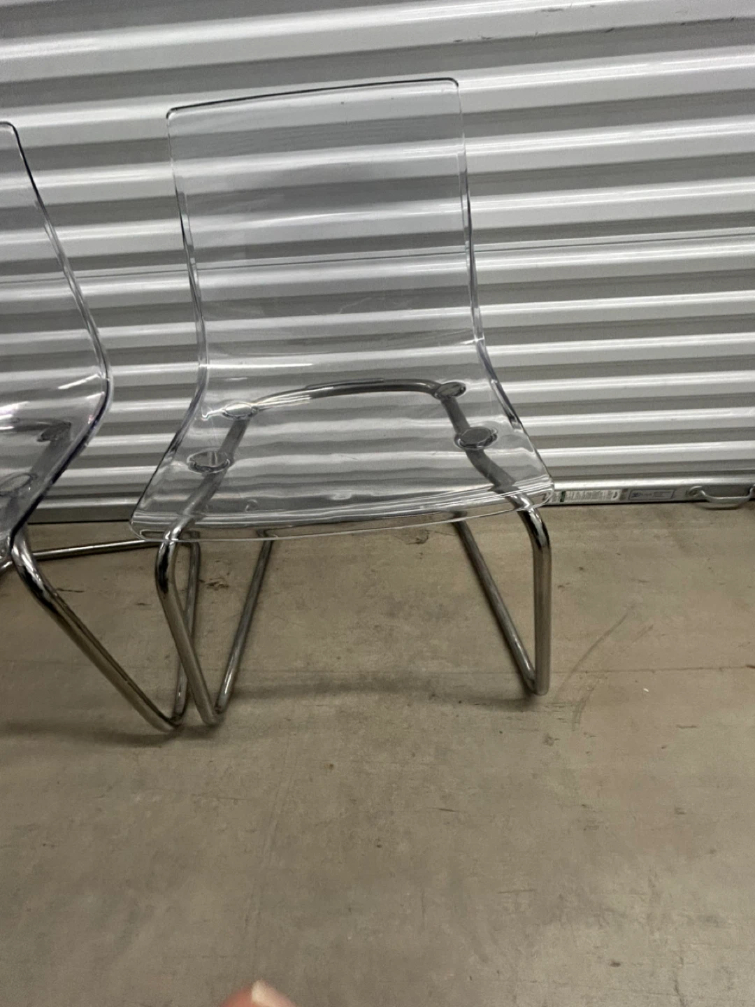 Clear Acrylic & Chrome Dining Chairs (Set of 2)