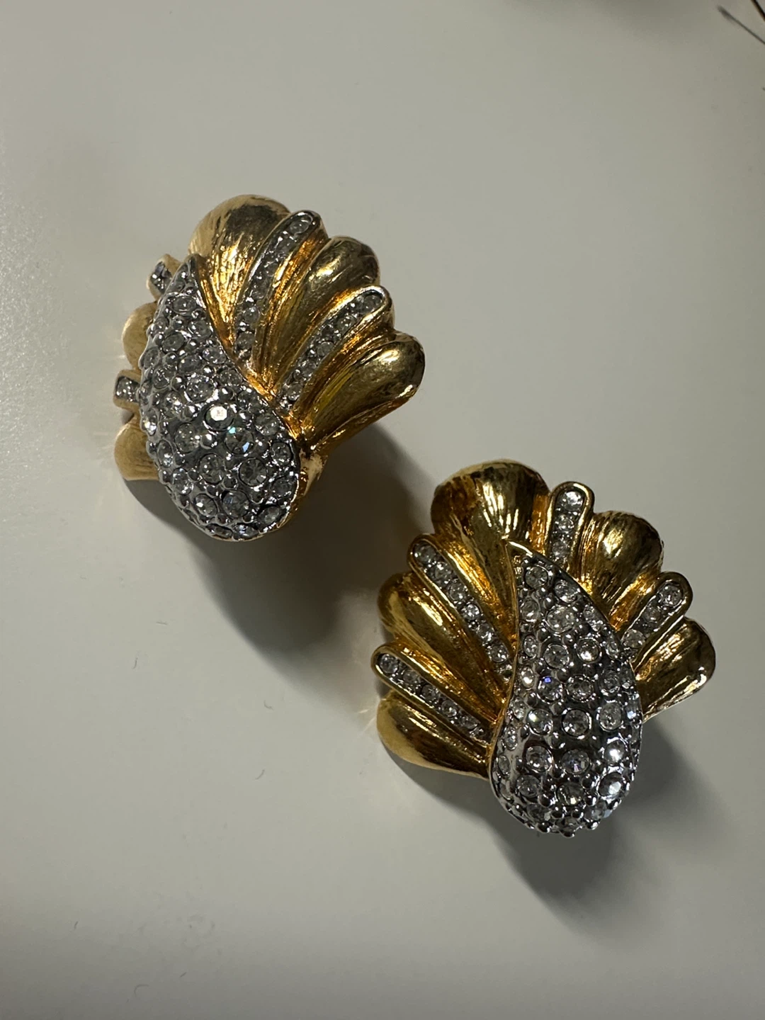 Signed Butler in Excellent Clip-On Earrings with Rhinestones