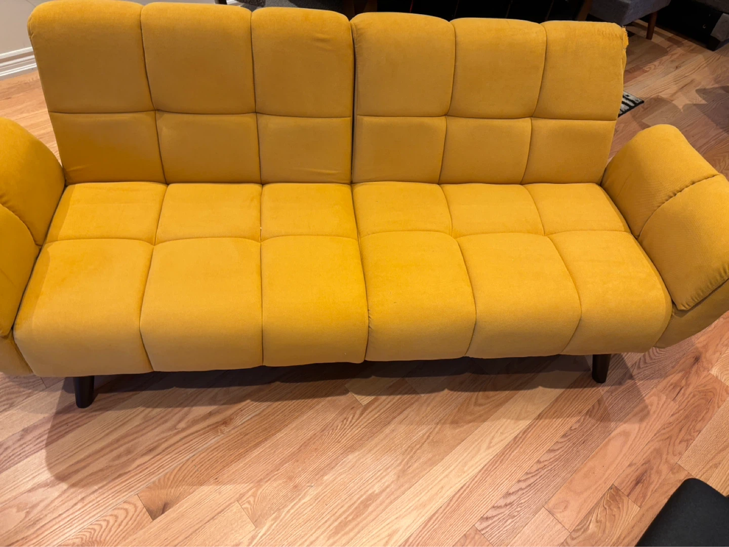 Brand new Yellow Futon Sofa Bed- AS IS