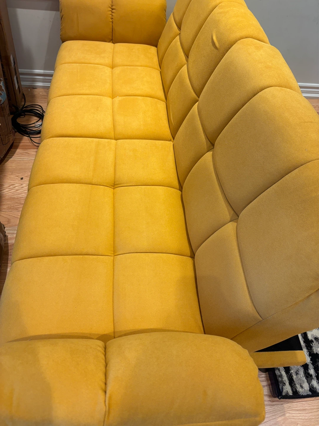 Brand new Yellow Futon Sofa Bed- AS IS - photo 2
