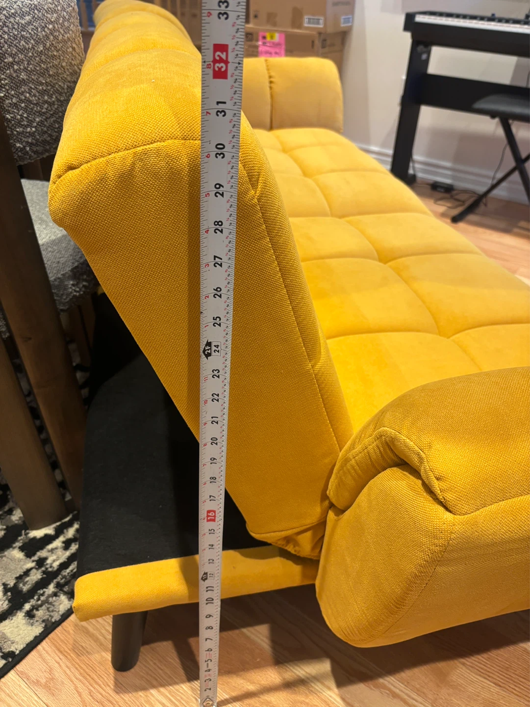 Brand new Yellow Futon Sofa Bed- AS IS - photo 5