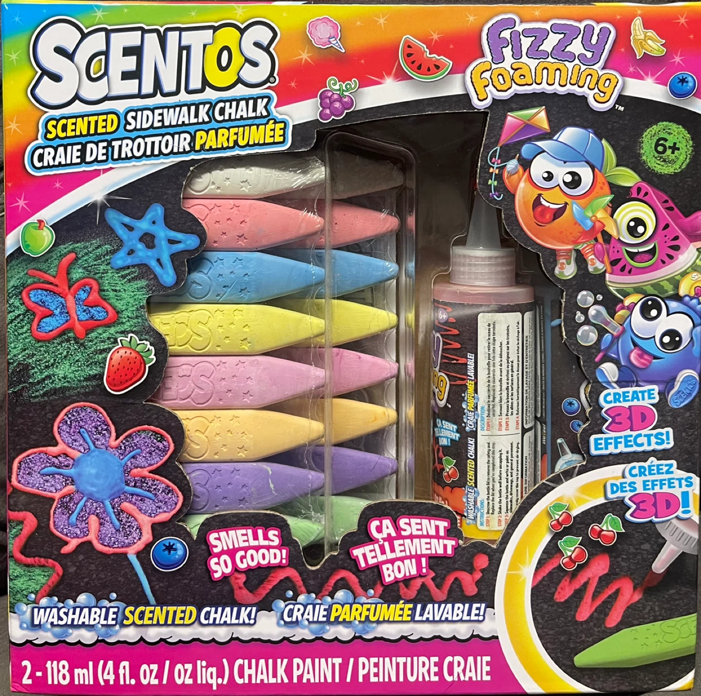 Scentos Fizzy Foaming Scented Sidewalk Chalk & Paint