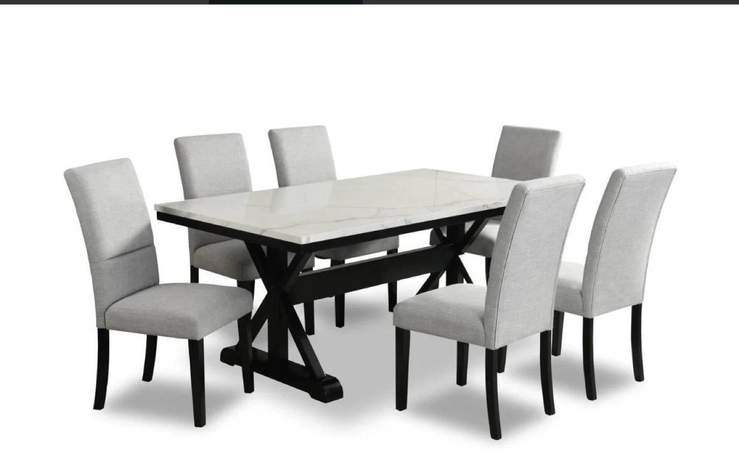 Marble Top Dining Table and Chairs Set
