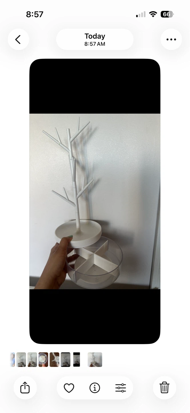 White Jewelry Organizer Tree with Compartments