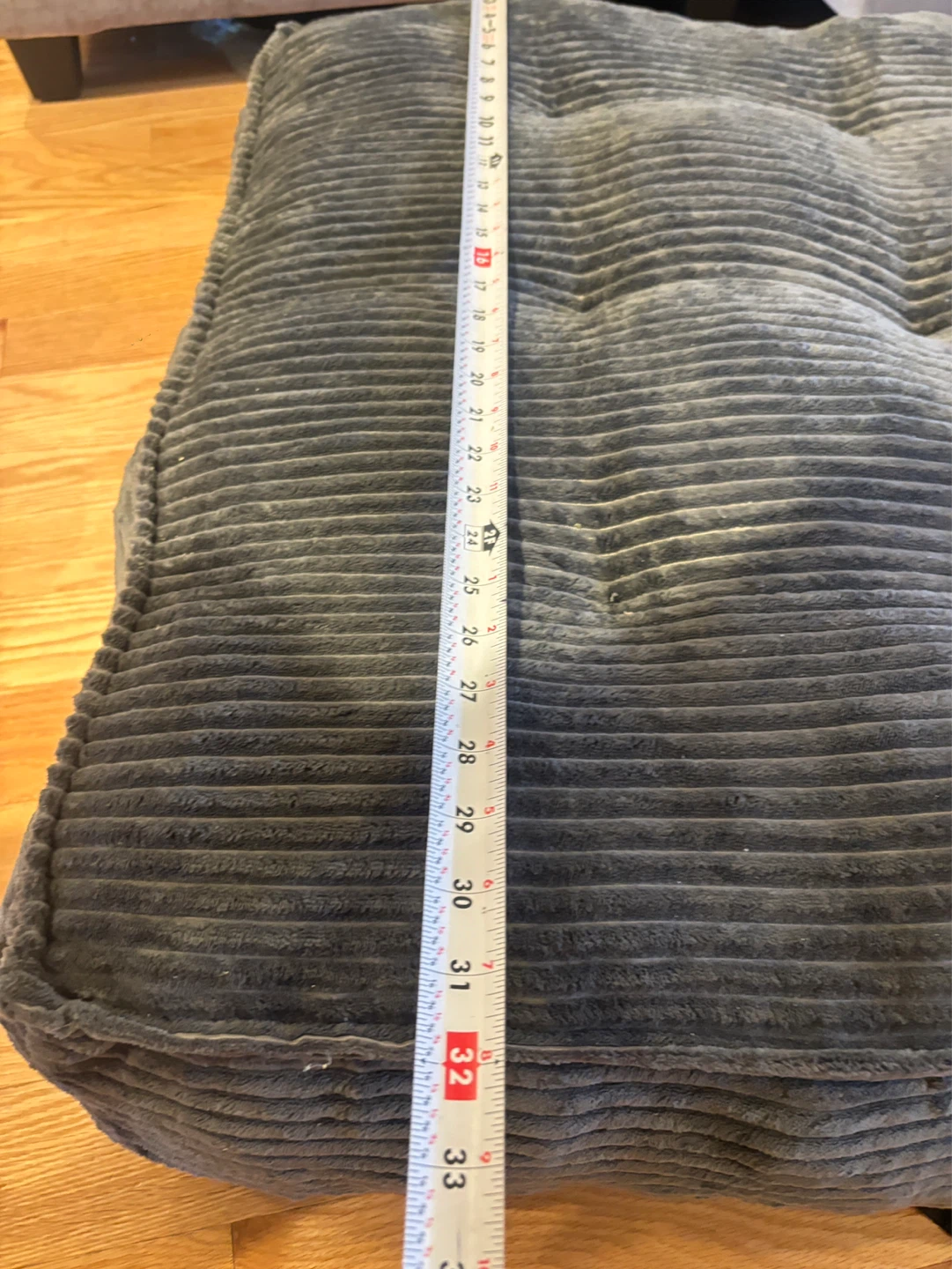 Grey Corduroy Ottoman/Footstool - photo 5
