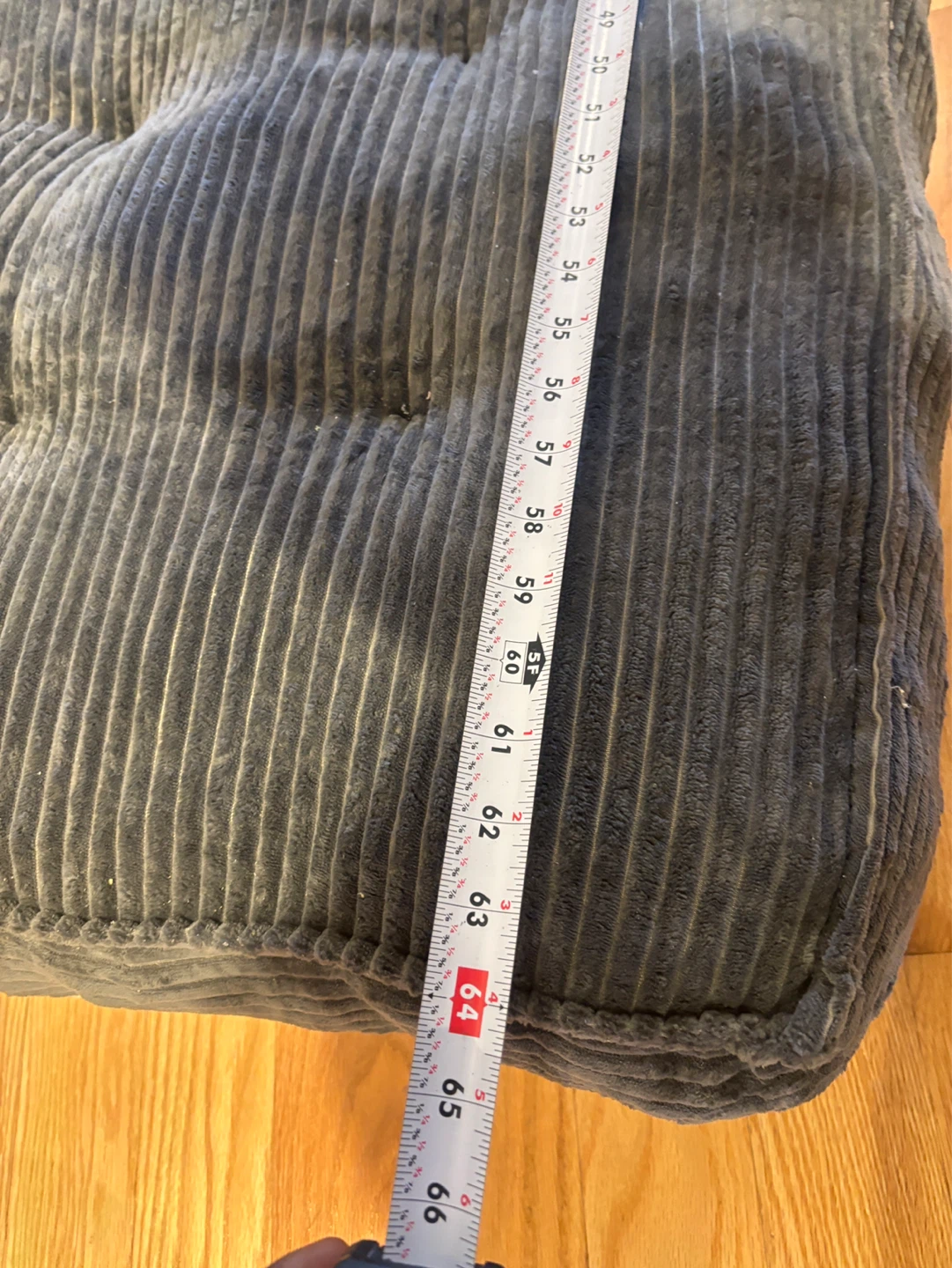 Grey Corduroy Ottoman/Footstool - photo 4