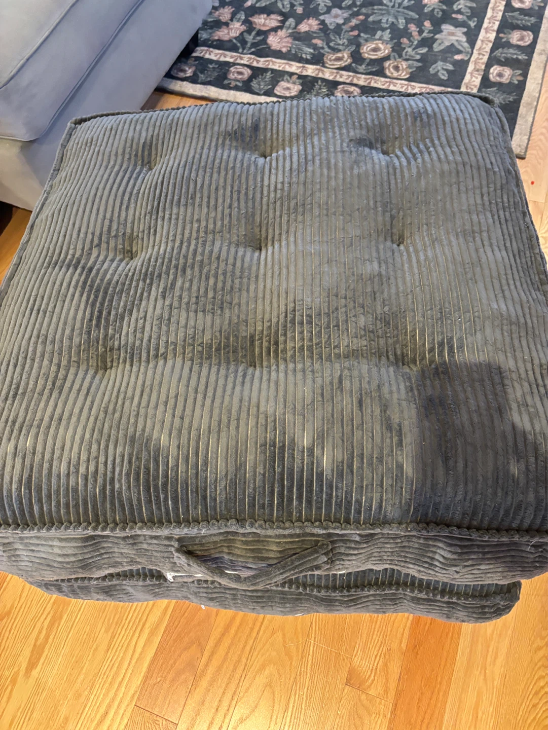 Grey Corduroy Ottoman/Footstool - photo 3