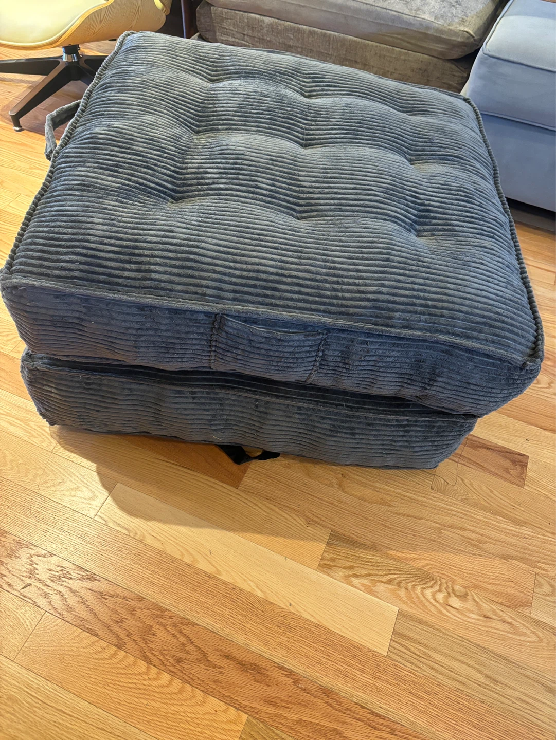 Grey Corduroy Ottoman/Footstool
