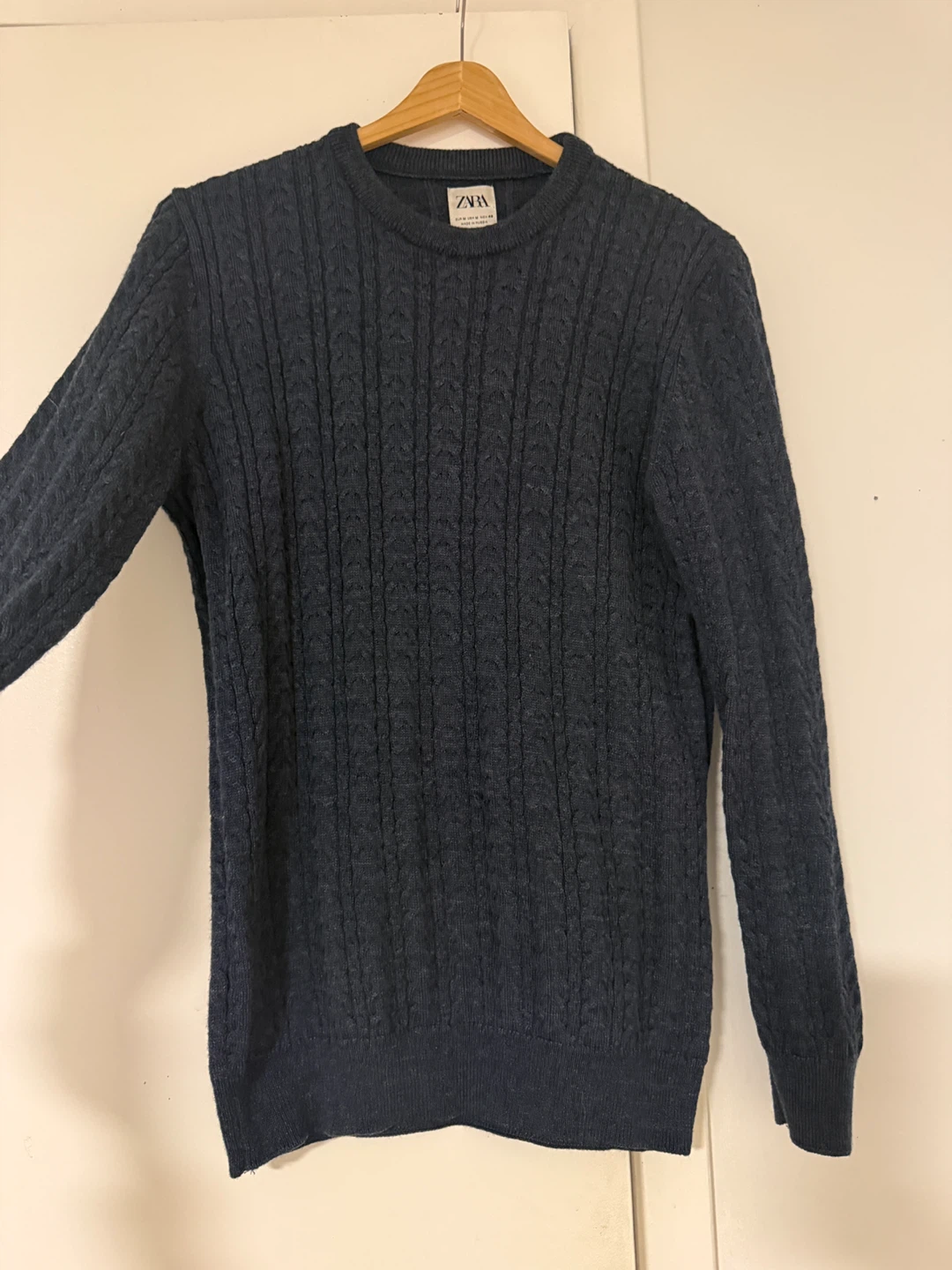 Zara Navy Cable Knit Sweater - photo 2