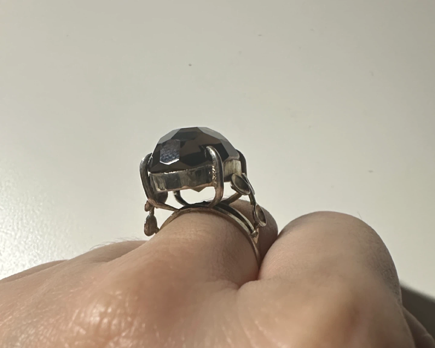 Smoky Quartz Ring with Silver Band - photo 4