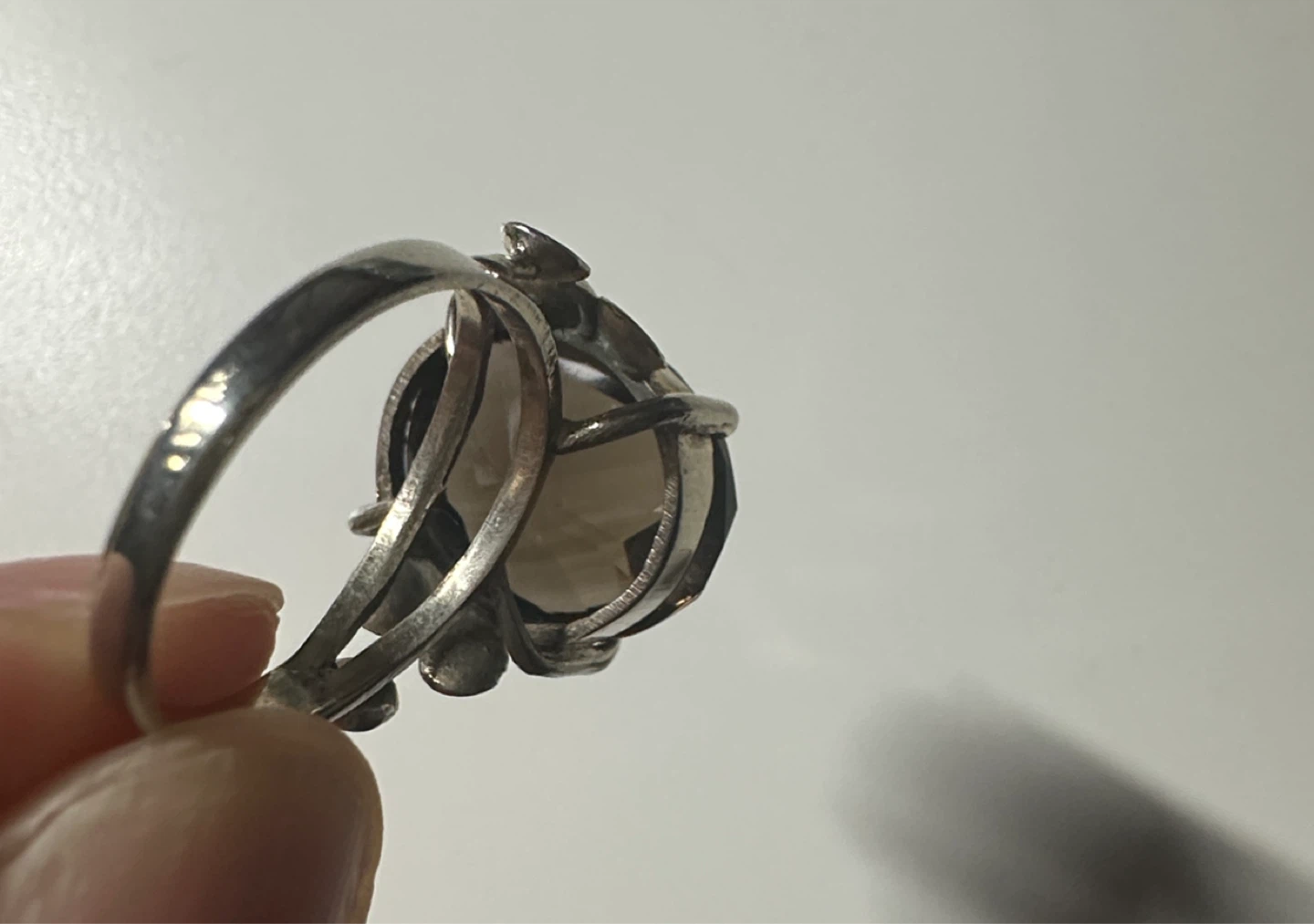 Smoky Quartz Ring with Silver Band - photo 3