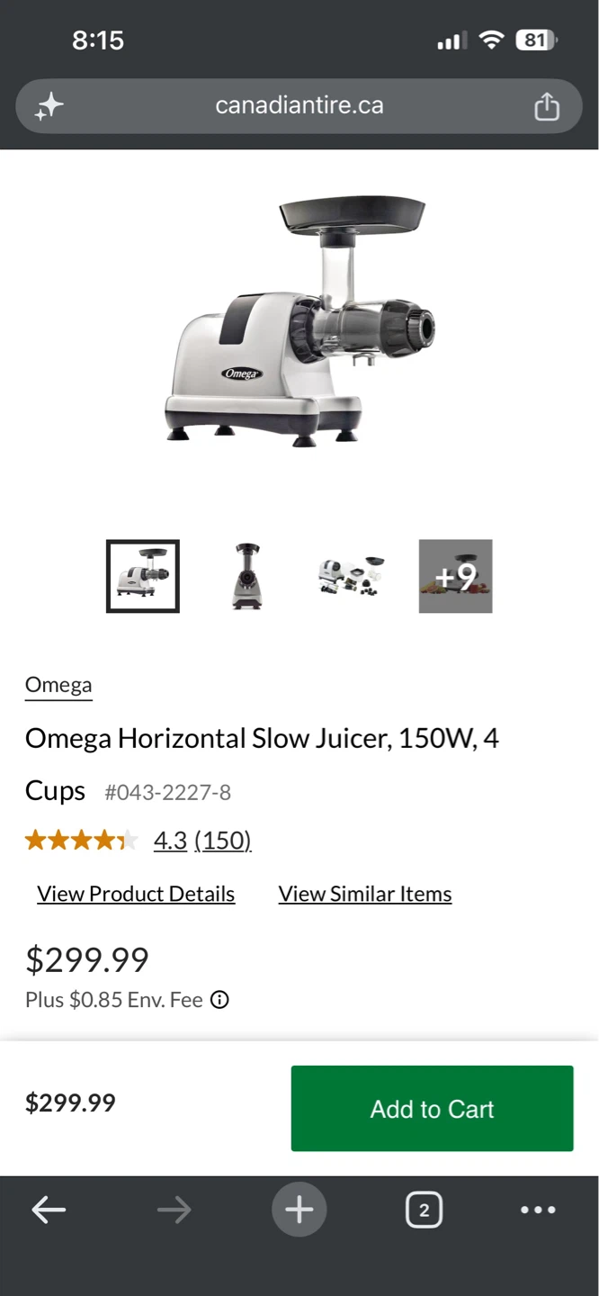 Omega Horizontal Slow Juicer - photo 2