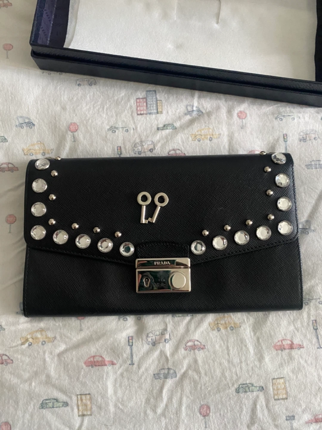 Prada Black Embellished Continental Wallet - photo 5