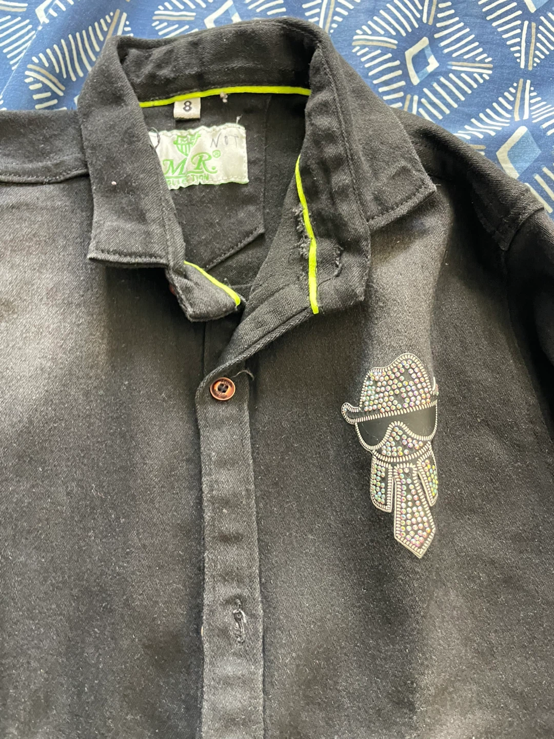 MR Collection Black Shirt Size 8