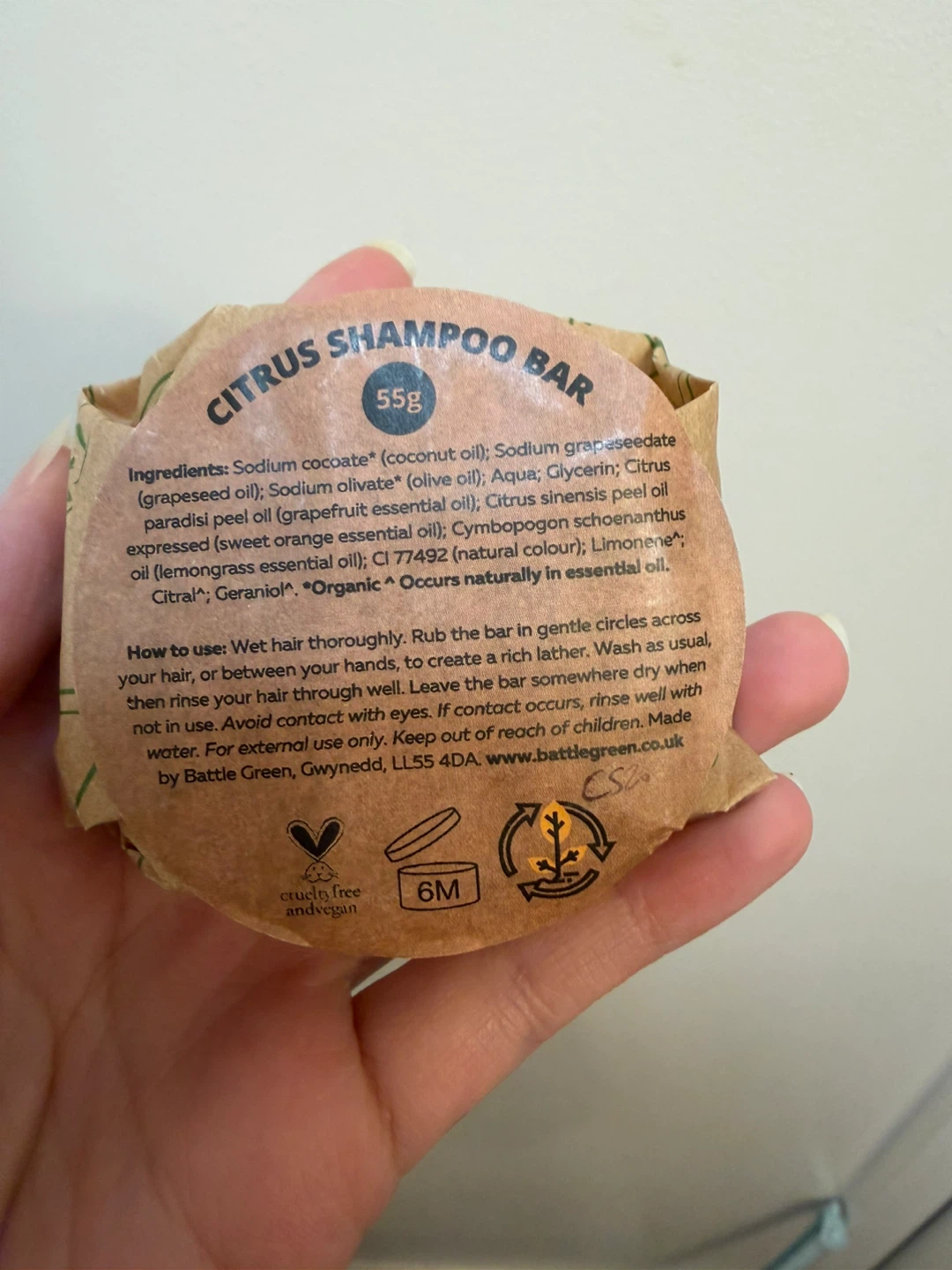 (Free w purchase) Citrus shampoo bar