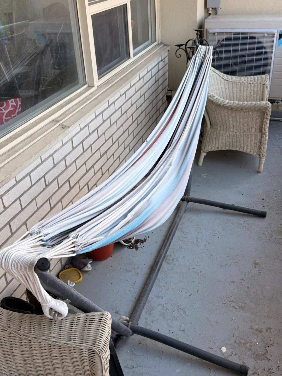 Striped Hammock with Stand