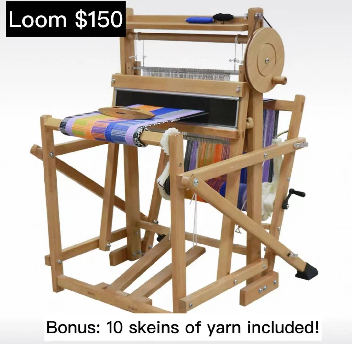 Wooden Weaving Loom with Yarn - $150