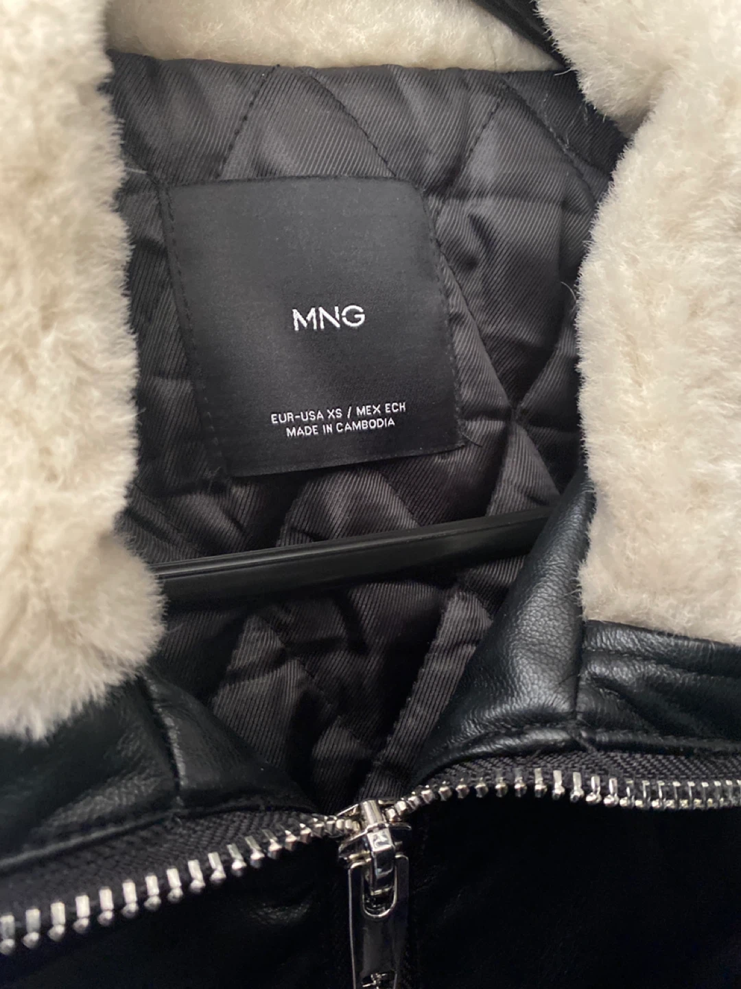 MNG Black Faux Leather Bomber Jacket with Fur Collar - photo 2