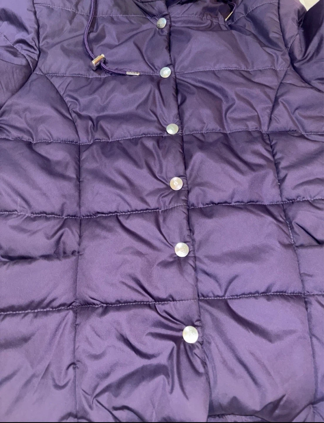 Women’s Purple Puffer Coat Size Medium Hooded - photo 3
