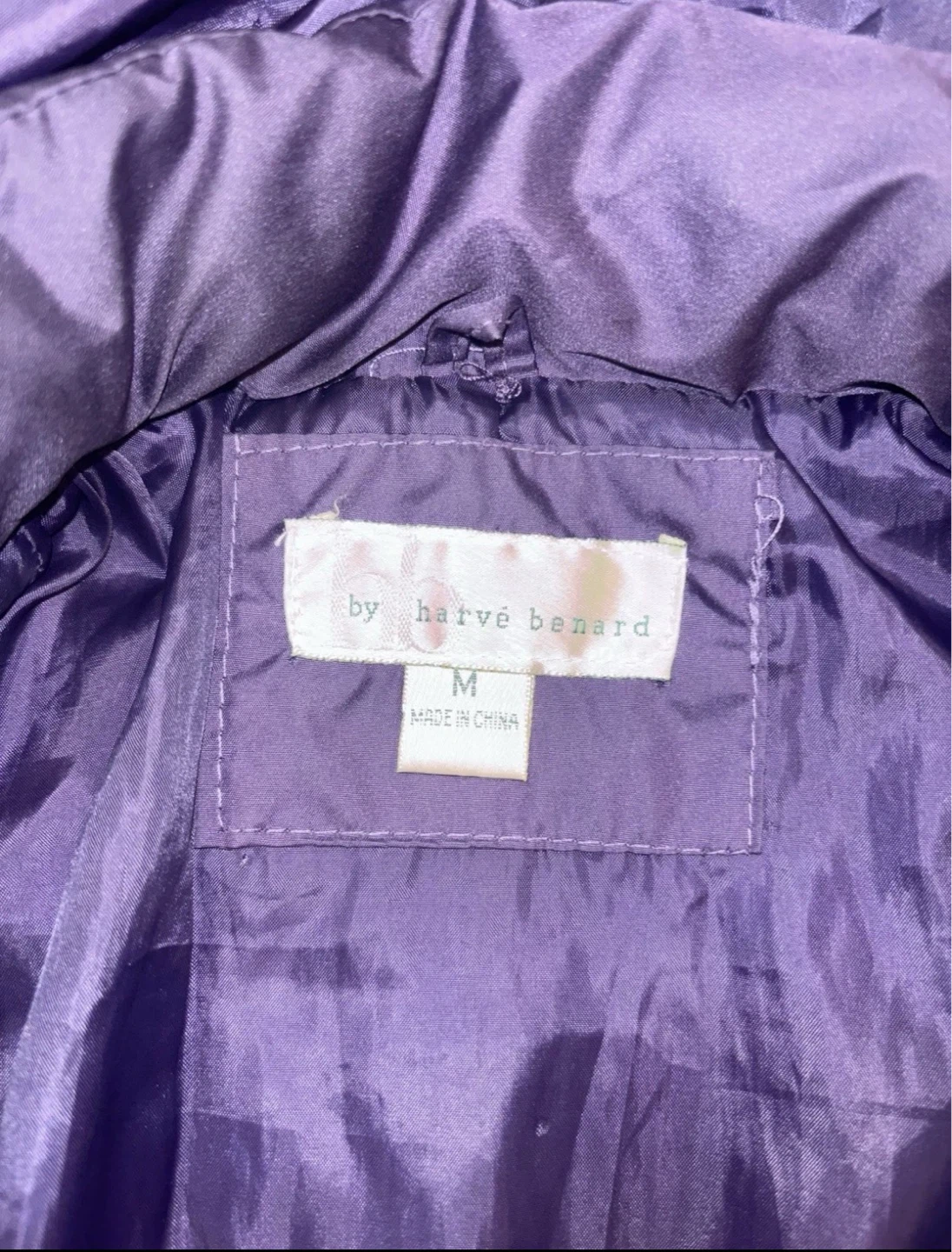 Women’s Purple Puffer Coat Size Medium Hooded - photo 4