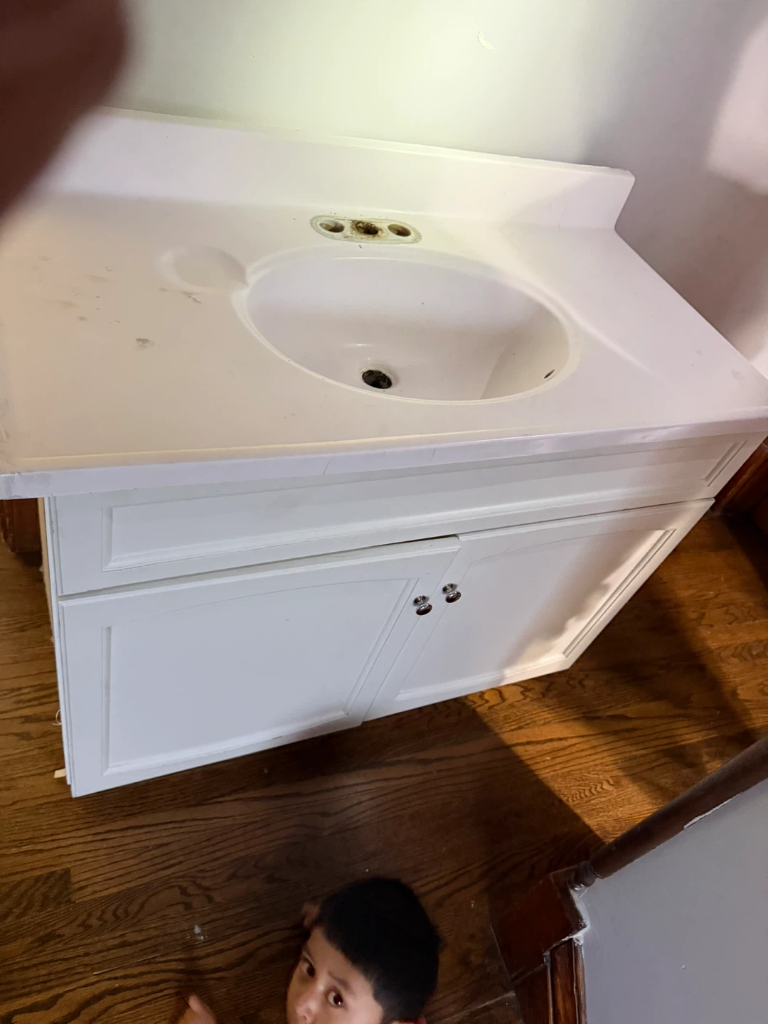 White Bathroom Vanity with Sink - photo 2