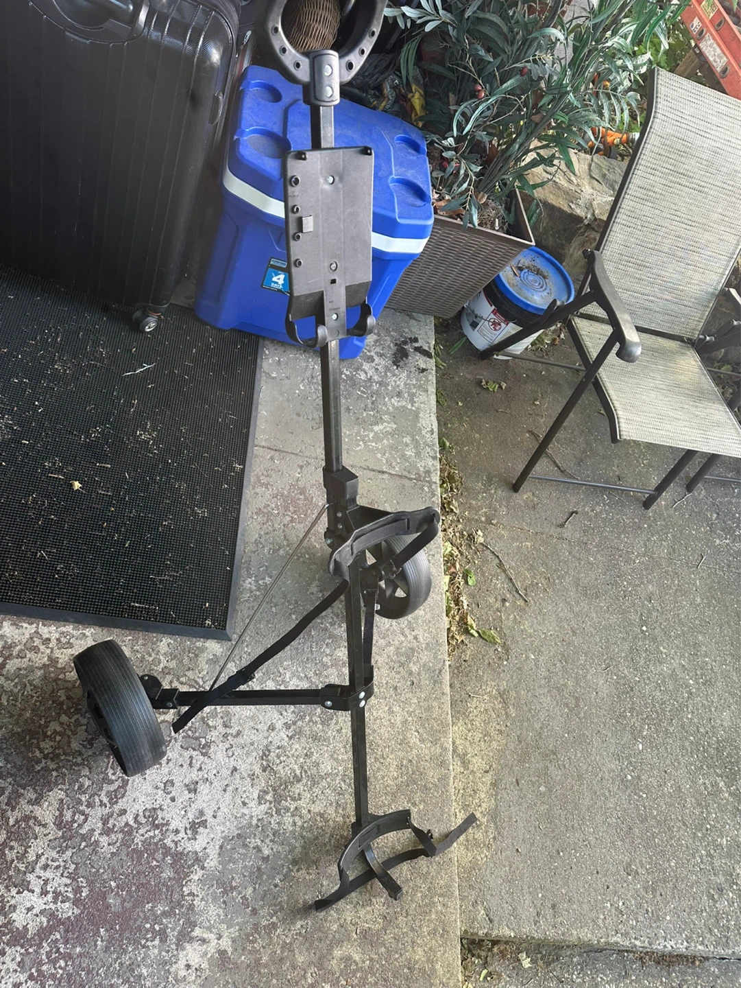 Black 3-Wheel Golf Push Cart